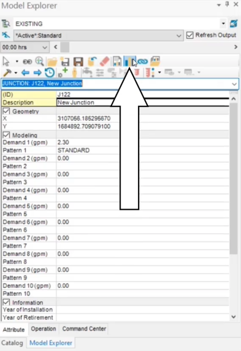 The Model Explorer with the Graph command called out and selected