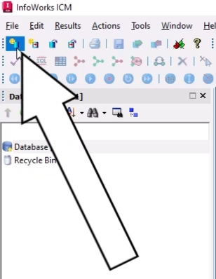 On the File toolbar, Create a New Database is selected and called out.