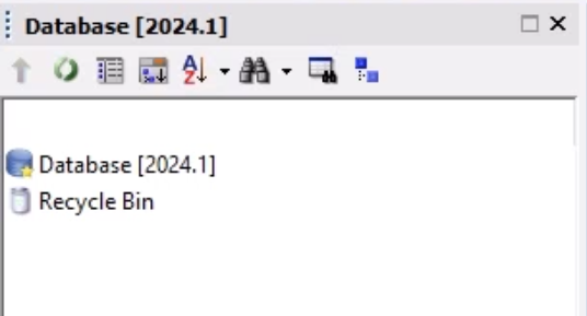 The new database displays in the Model Group window.