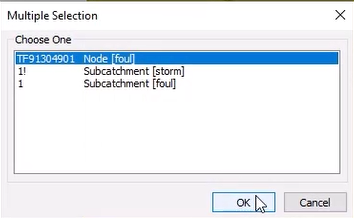 The Multiple Selection dialog box, with a specific Node being selected from the Choose One list, and <strong>OK</strong> being clicked.