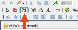 The GeoPlan Tools toolbar, with the Trace and select links downstream tool highlighted.