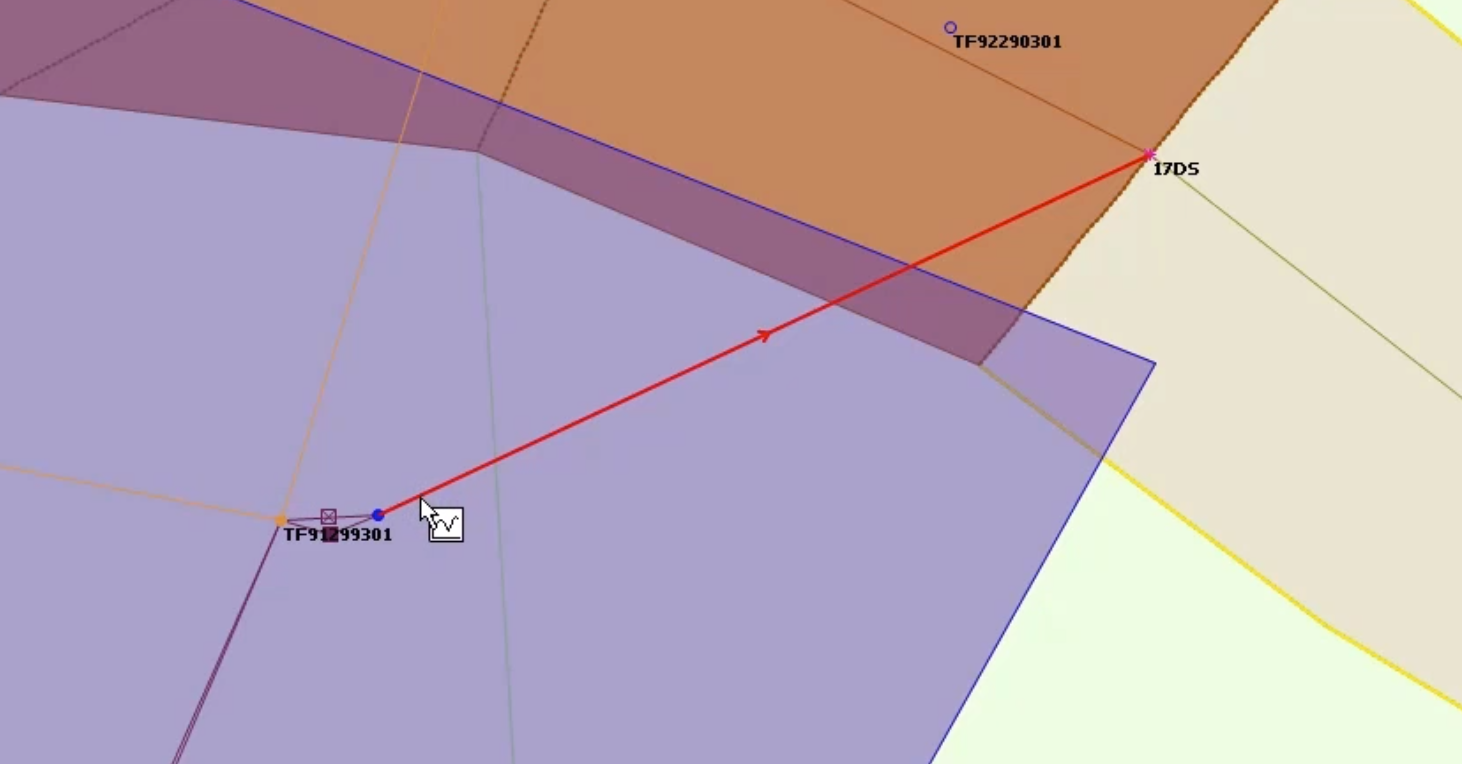 On the GeoPlan, the conduit to be graphed is selected and highlighted in red.