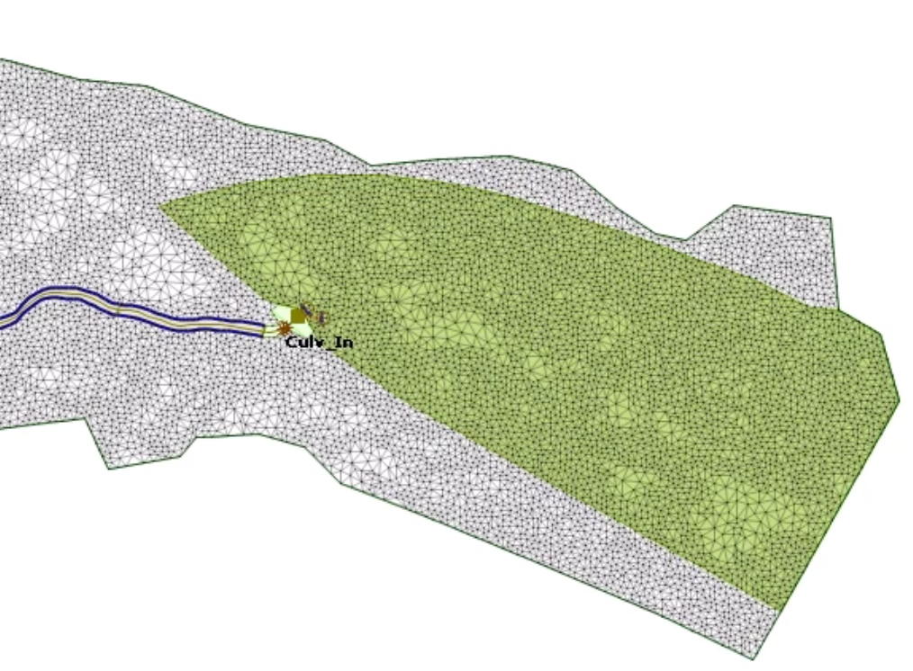 In a zoomed-in view of the GeoPlan, the IC zone appears as a polygon in the downstream area of the river model.