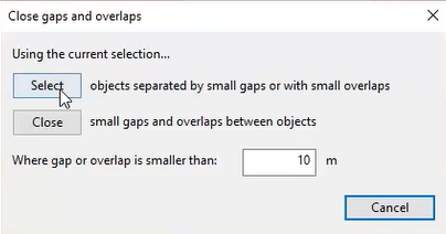 The Close gaps and overlaps dialog box.