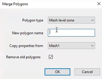 The Merge Polygons dialog box.