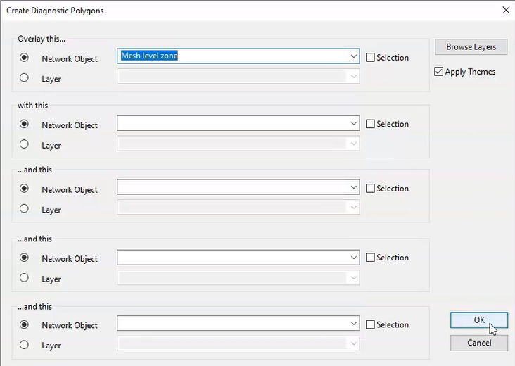 The Create Diagnostic Polygons dialog box.