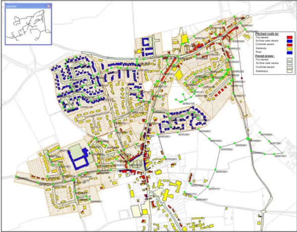 An example of an urban drainage model.