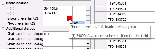 A closeup of the tooltip that appears, showing the name of the network object where the error is, and the action that must be taken to correct it; in this case, a value must be entered.