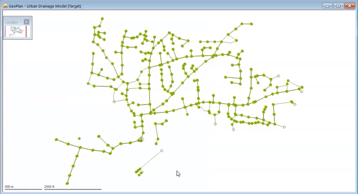 GeoPlan displaying the imported Node and Conduit networks.