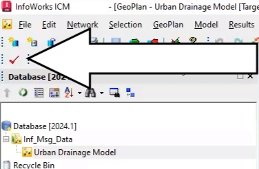 In the InfoWorks ICM toolbar, Validate is highlighted and called out.</p>