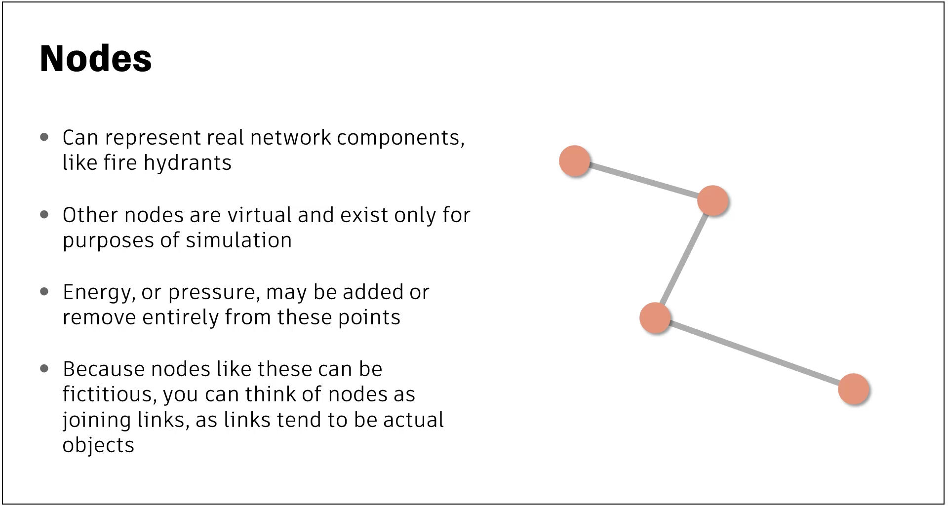 A presentation slide with details about real and virtual nodes.