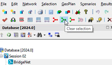 The Operations toolbar with the Clear selection command selected.