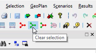 The Operations toolbar with the Clear selection command selected.