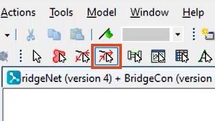 In the Tools toolbar, the Trace and select links upstream command highlighted in red.