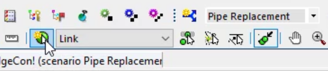 The Tools toolbar with Link selected in the Object category drop-down and the New Object command selected.