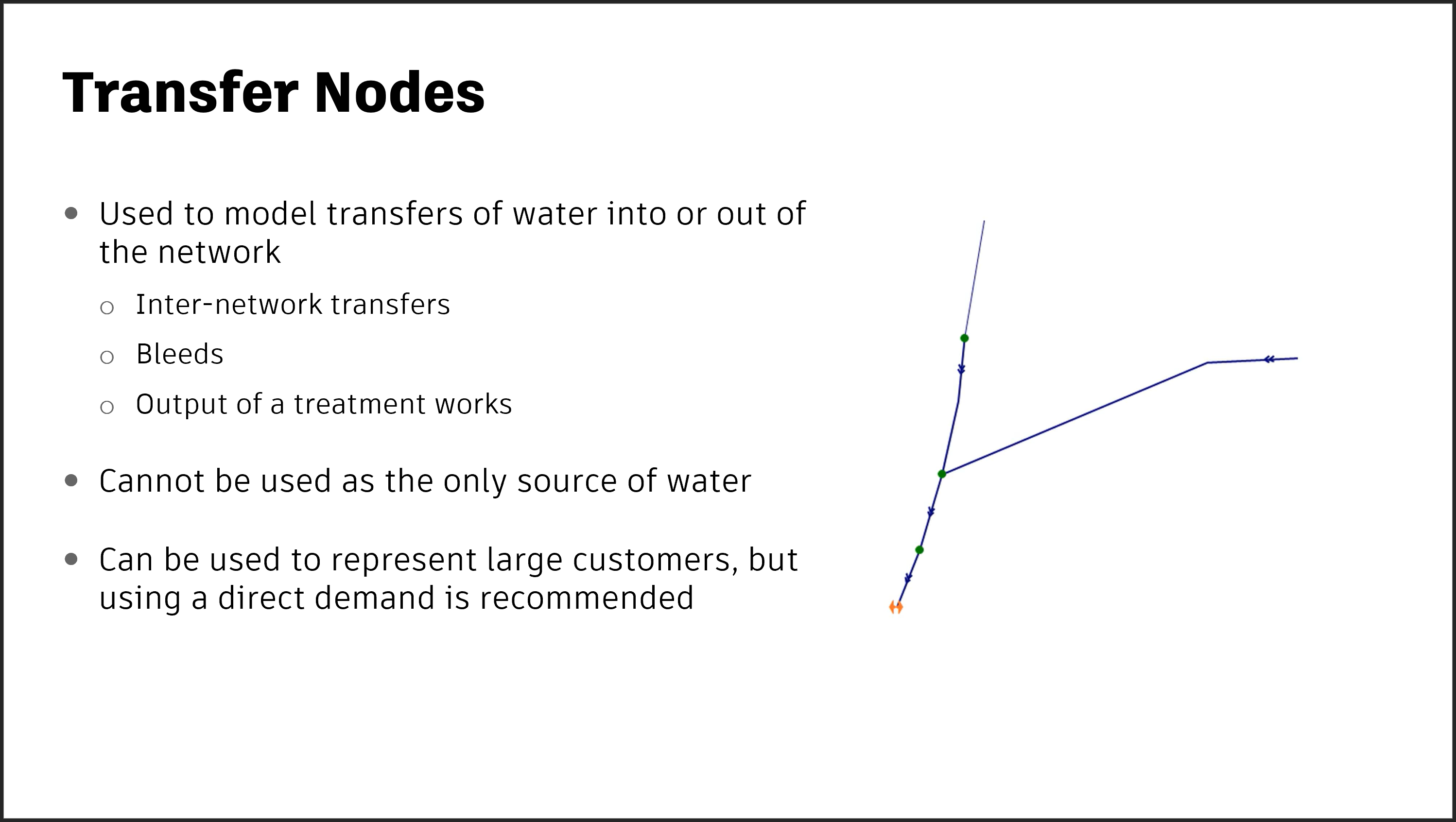 A presentation slide with details on transfer nodes.