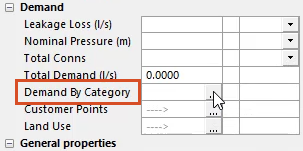 The Properties panel with More (…) selected next to Demand By Category.