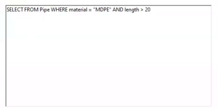 In the SQL dialog box, the text box with the typed SQL query.