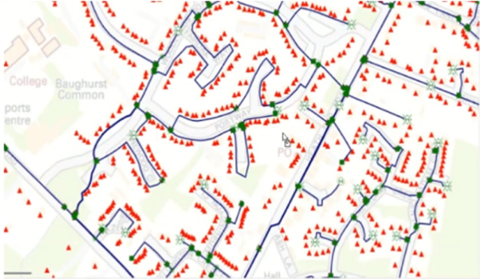 A map view of an example model integrated with an existing control system.