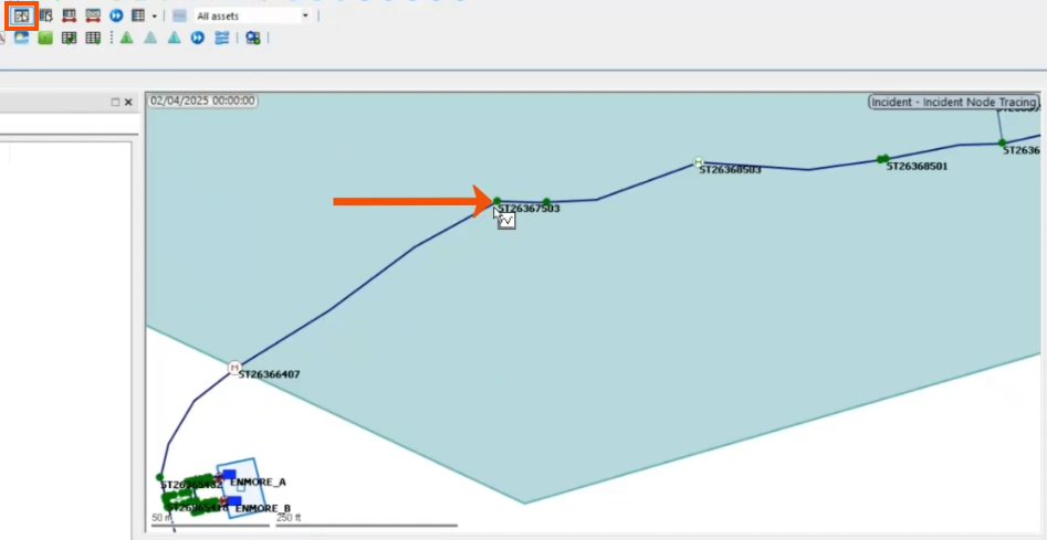 Tracing Node In the Tools toolbar, Graph selected and highlighted in red. In the ...
