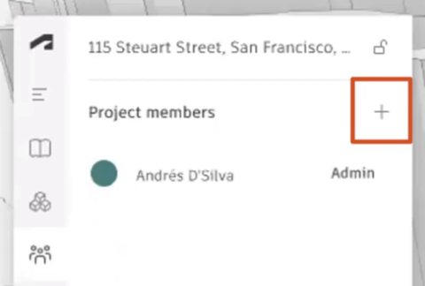 In the left panel, a list of Project members already invited, with the Invite button highlighted in red.