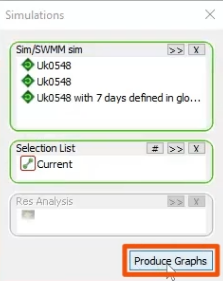 The three simulations added to the Simulation dialog and Product Graphs highlighted in red.