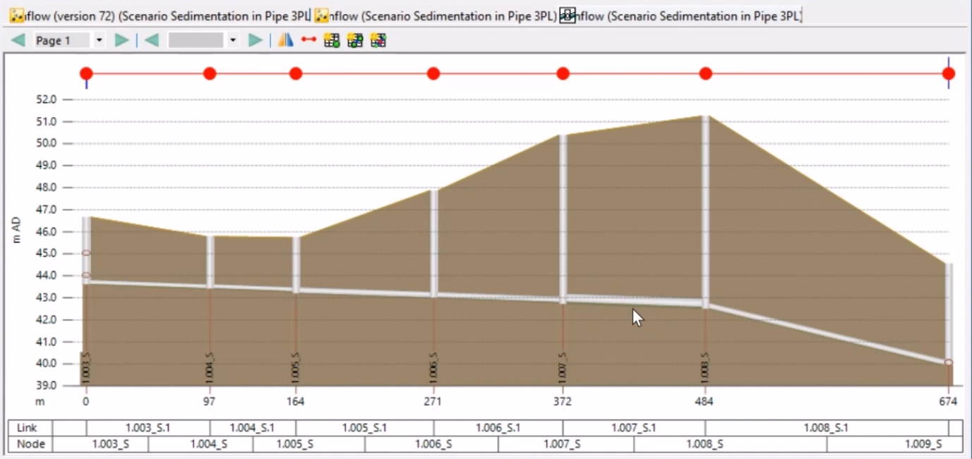 An example of a long section that shows total sediment depth.