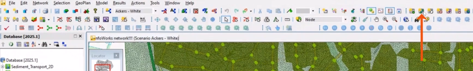 In a zoomed-in view of the ICM ribbon, the New Links Window option highlighted on the Modeling Grid Windows toolbar.