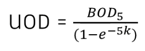 The formula for Ultimate Oxygen Demand (UOD) using BOD5.