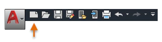 Quick Access Toolbar with callout to New drawing file