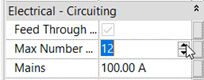 In Properties, under<br>Electrical - Circuiting, the Max number increased to 12.