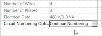 In the properties for panel board LP-2, the Circuit Numbering Option set to Continue Numbering.