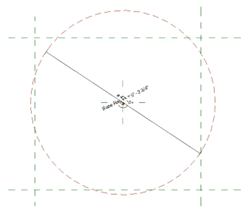 The Ref. Level view, with 2 horizontal and 2 vertical reference planes drawn, represented by dotted lines.