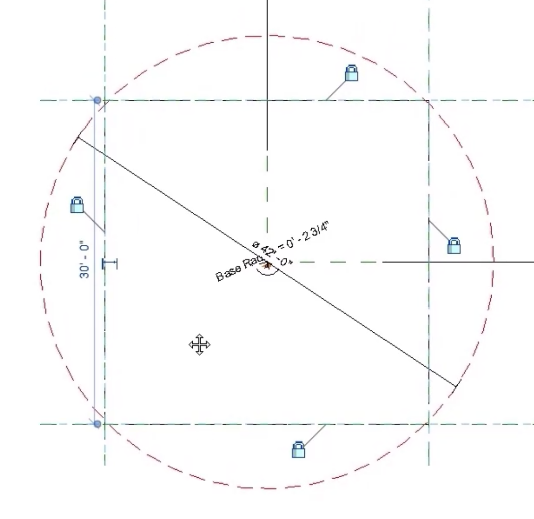 In the Ref. Level view, a rectangle drawn from corner to corner of the reference planes, with all 4 lock icons applied to constrain the geometry.