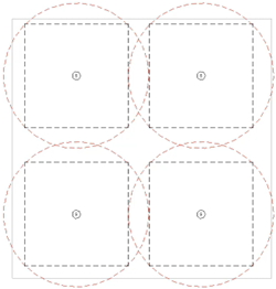 The Smoke Detection view, showing the location of the smoke detectors in relation to the added position and range visual guides.