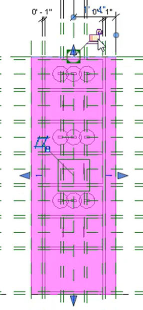 In the Ref. Level view, with the extrusion dragged to the highest reference plane, clicking the lock icon to constrain the geometry.