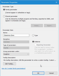 In the Parameter Properties dialog box, the settings configured for this example.