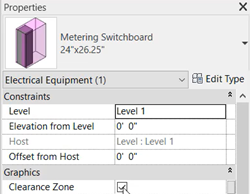 In Properties, under Graphics, the checkbox is being clicked to deselect Clearance Zone.