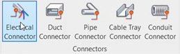 In the Connectors panel, Electrical Connector is being selected.