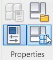 A zoomed-in view of clicking the Family Types button in the ribbon, Properties panel.