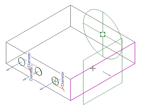 In View 1, the side face of the panel board is selected to place the connector.