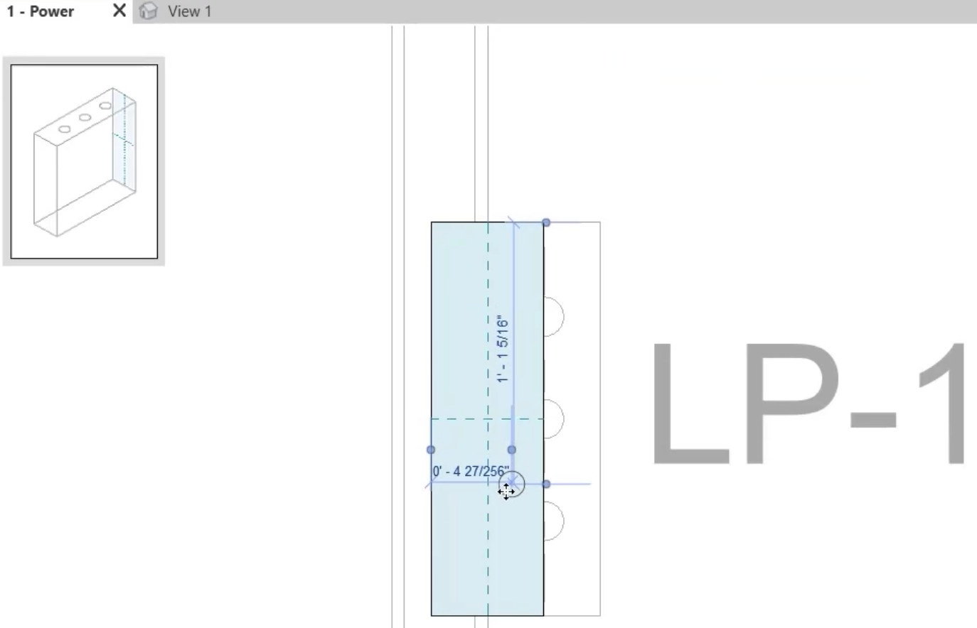 In the plan view, dragging to change the connector position.