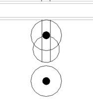 In the view, the original and the offset symbol both appear.