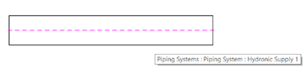 In the view, a short section of pipe is drawn and selected.
