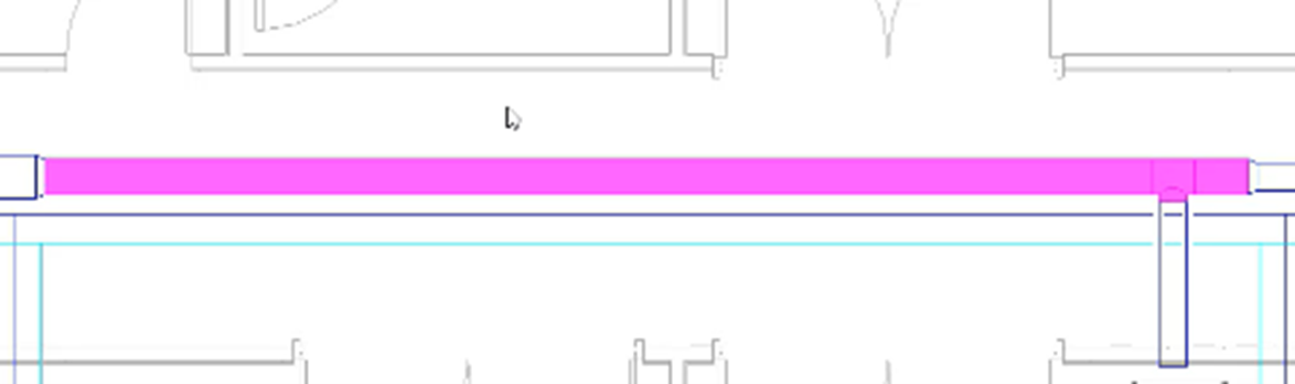 A view of the third section of duct, which is highlighted, with the diameter set to 10".