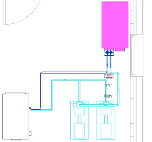 In the floor plan view, the chiller is selected.