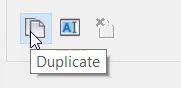 In the Edit Color Scheme dialog box, a zoomed-in view of the Duplicate button being selected.
