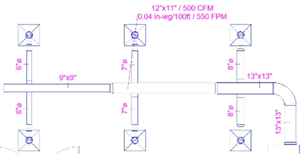 A zoomed-out view of the floor plan, with all tags selected.