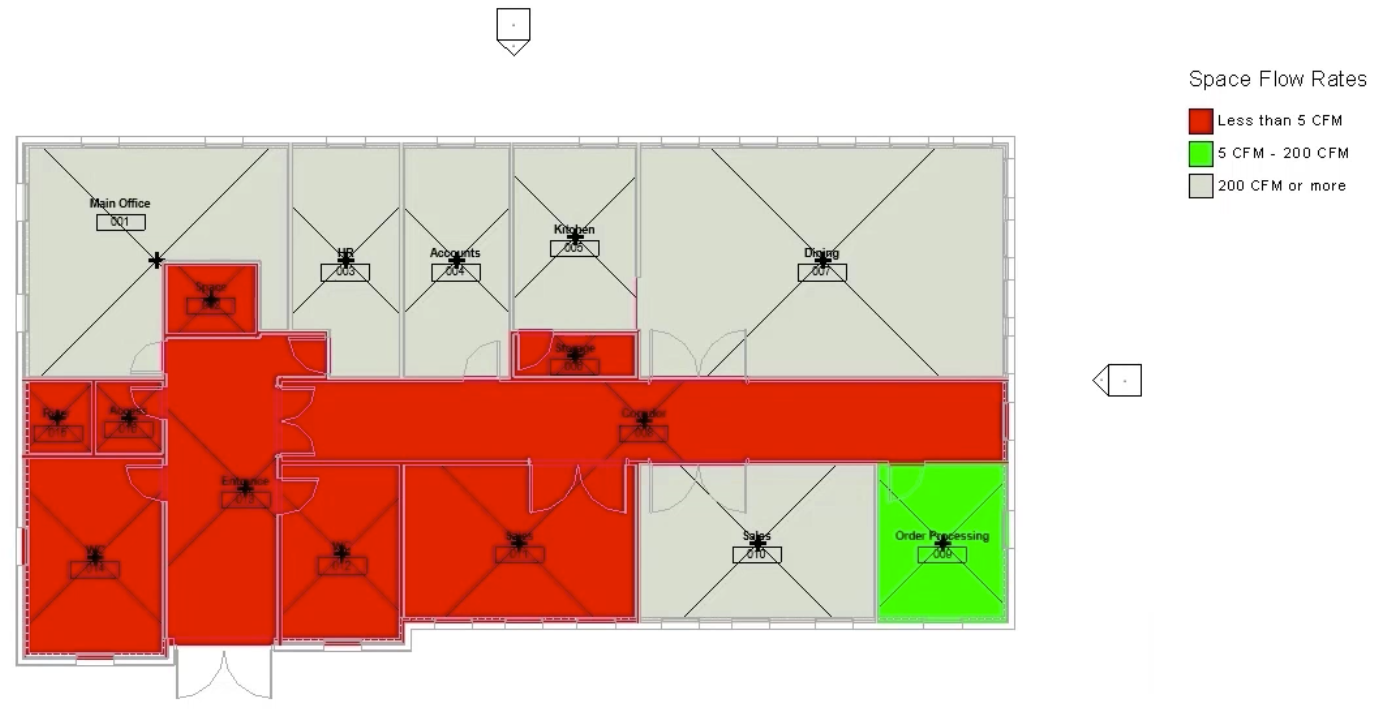 The updated floor plan and legend showing the edited legend scheme.