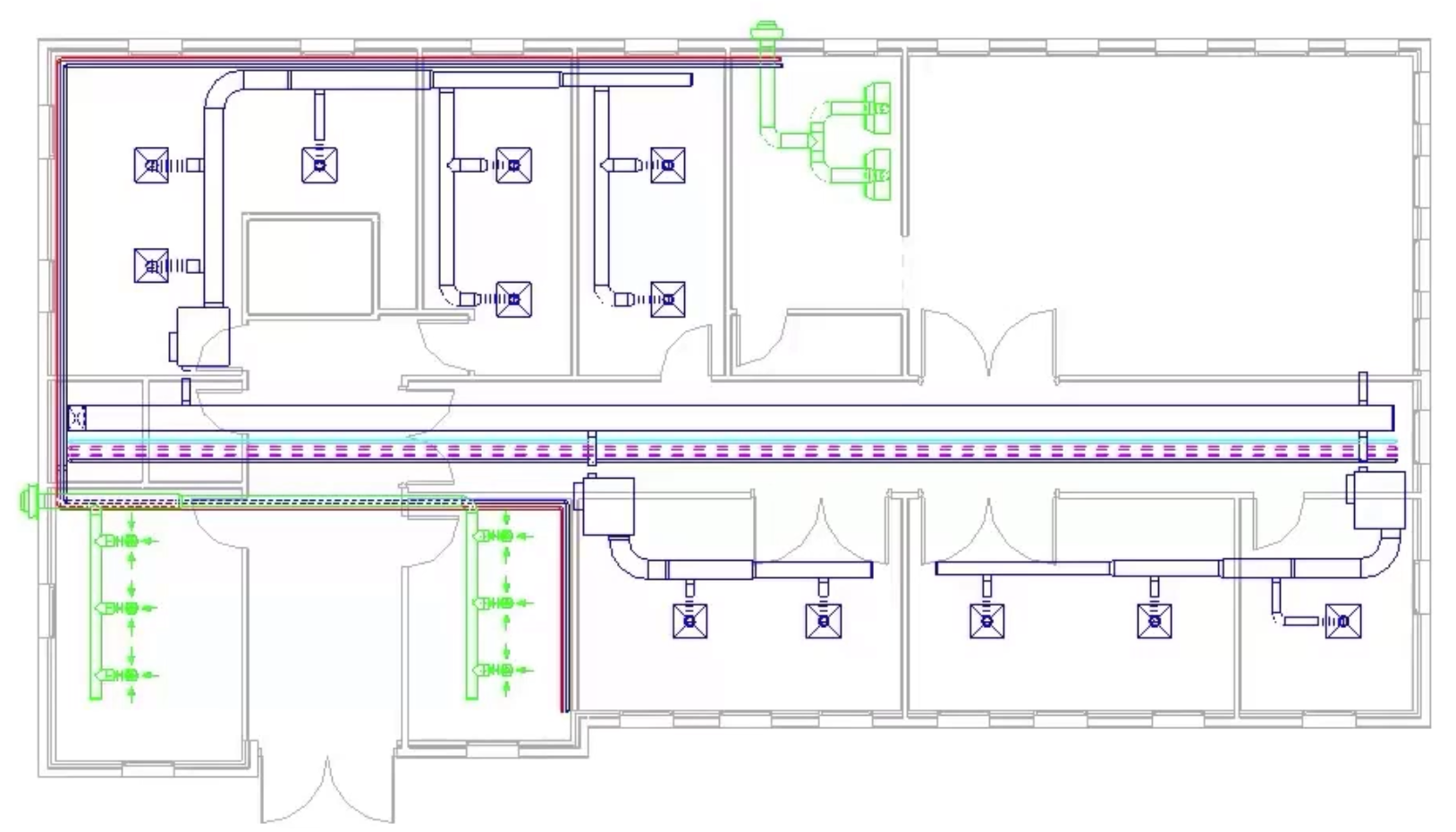 The floor plan view, showing that the system named in the FCU01 Supply filter is no longer visible.